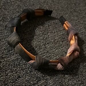 Braided Headband in Black and Pink